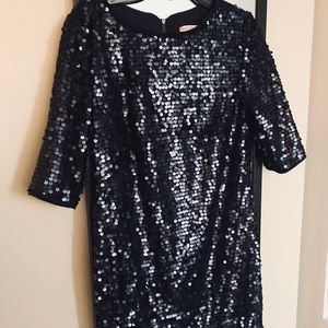 RACHEL Rachel Roy Navy Sequin Shift Dress Sz 2
